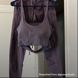 Women's Lavender Sports Bra and Matching Cargo Leggings